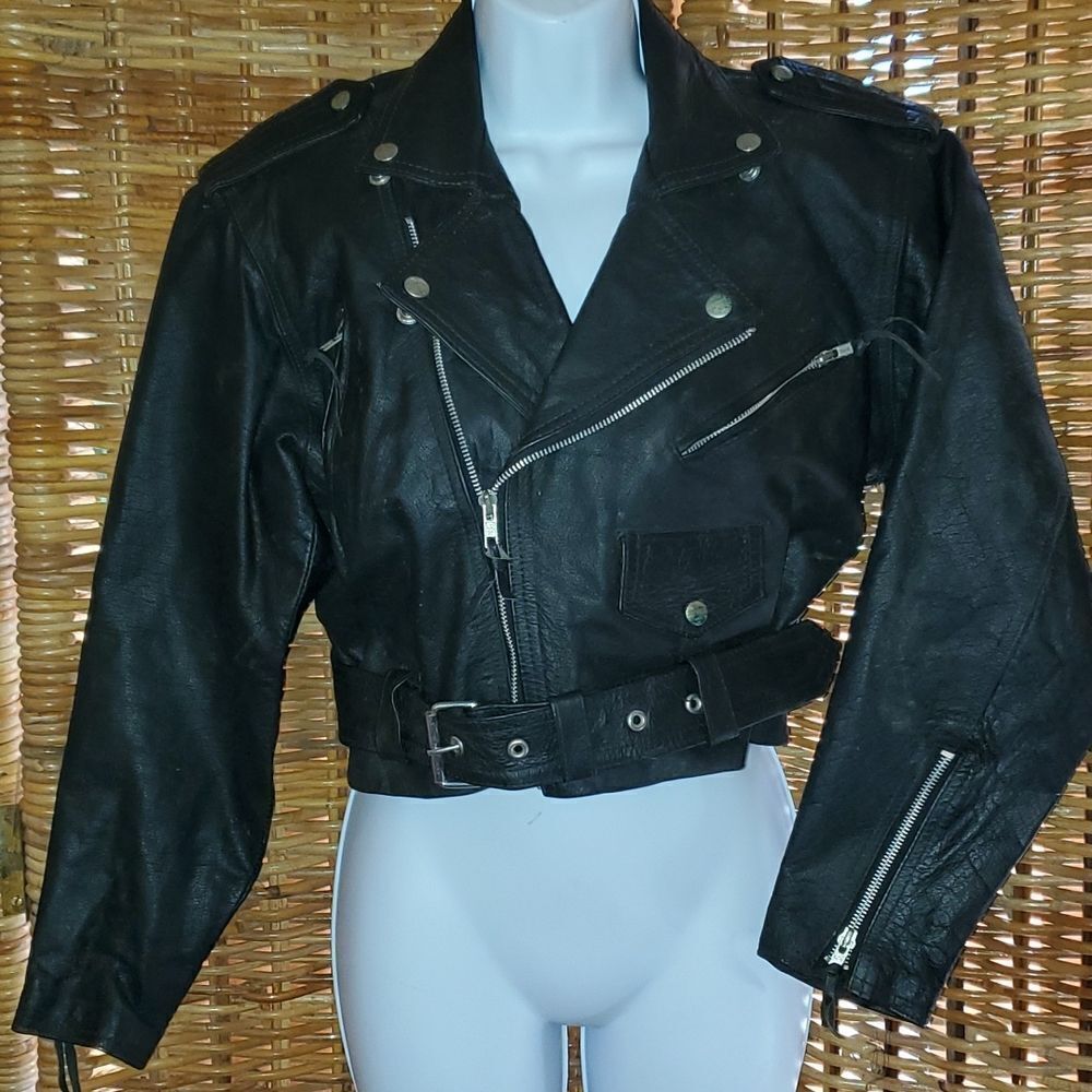 Vintage Wilson Leather Biker Moto Jacket 90's Y2K S